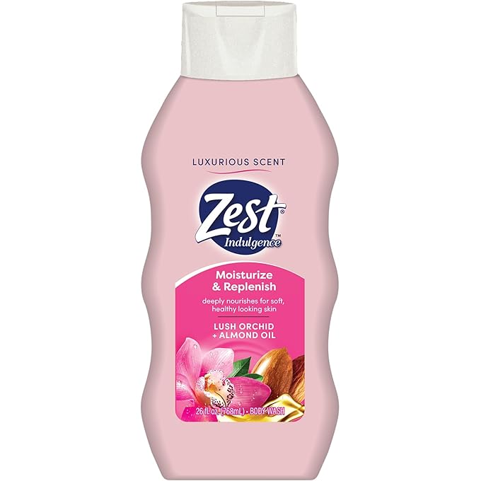 Zest Body Wash - Enriched with Almond Oil - Invigorating Scent - Hydrating Body Soap - Ideal for All Skin Types - Lush Orchid and Almond Oil - 20 oz